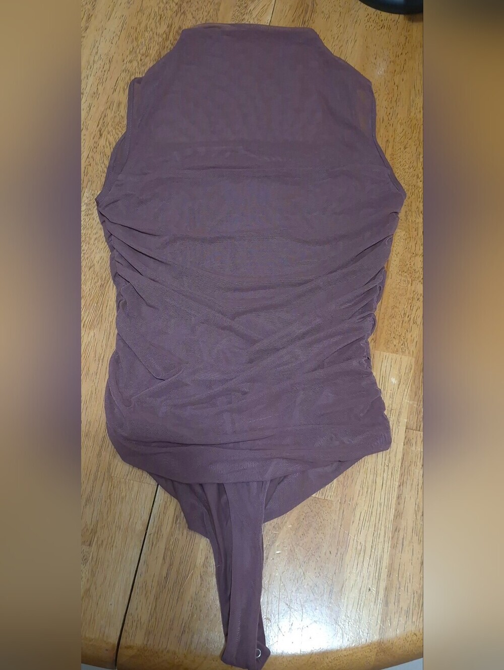 Avidlove Mesh Ruched Sleeveless Bodysuit | Mauve | XS